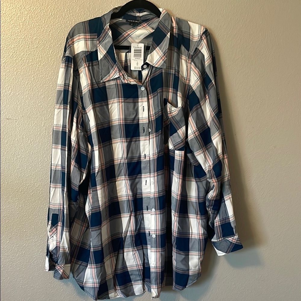 Plaid Button-Up Shirt